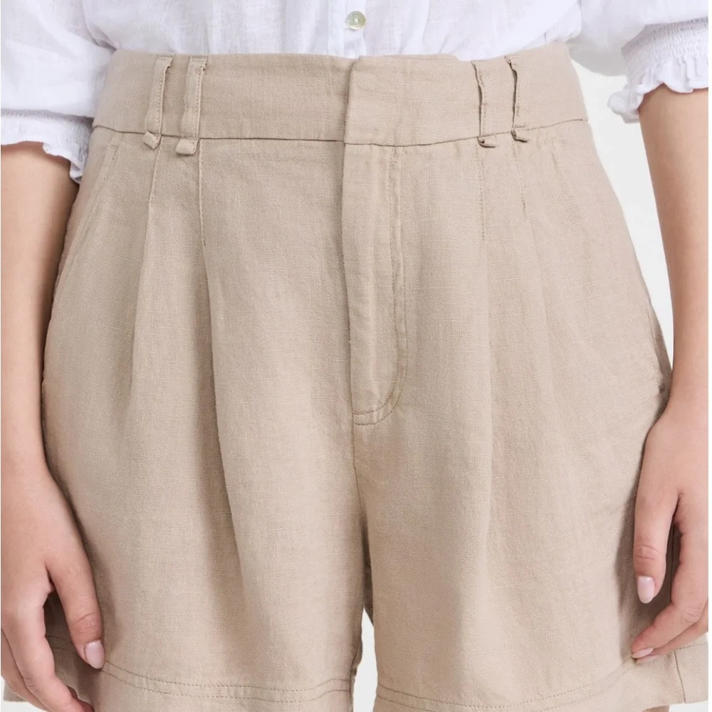 NWT Free People Chelsea Linen Shorts/Medium/Sand - Picture 2 of 8